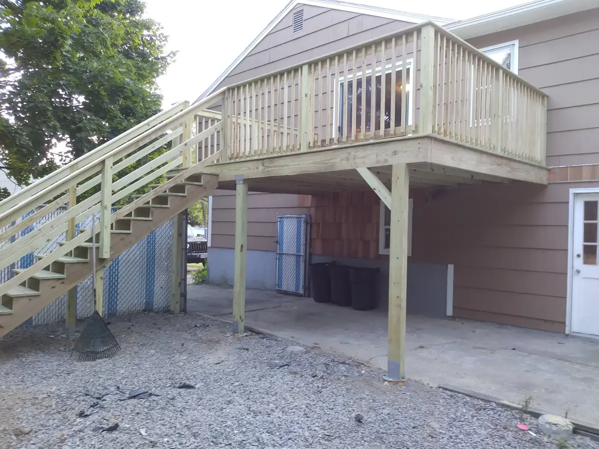 Raised deck with stairs